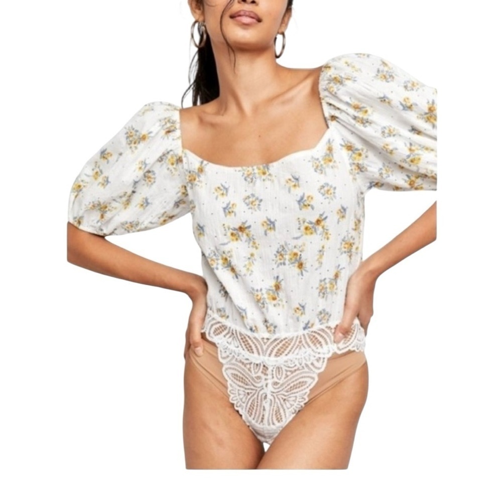 Free People Intimately NEW Angela Floral Print Bodysuit